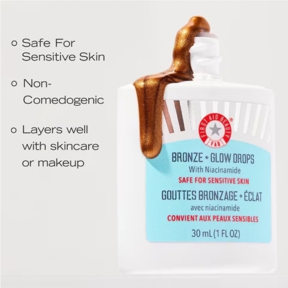 NWT FAB First Aid Beauty bronze & glow drops w/ niacinamide 1 fl oz - Picture 5 of 5
